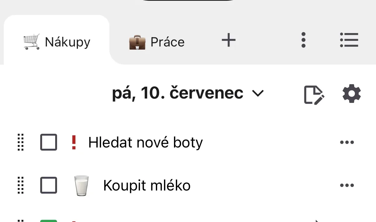 Rozděl seznamy podle účelu.