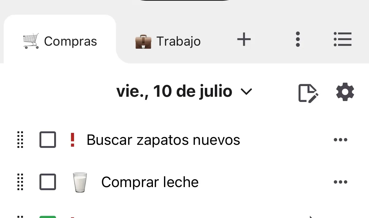 Separa tus listas según su uso.