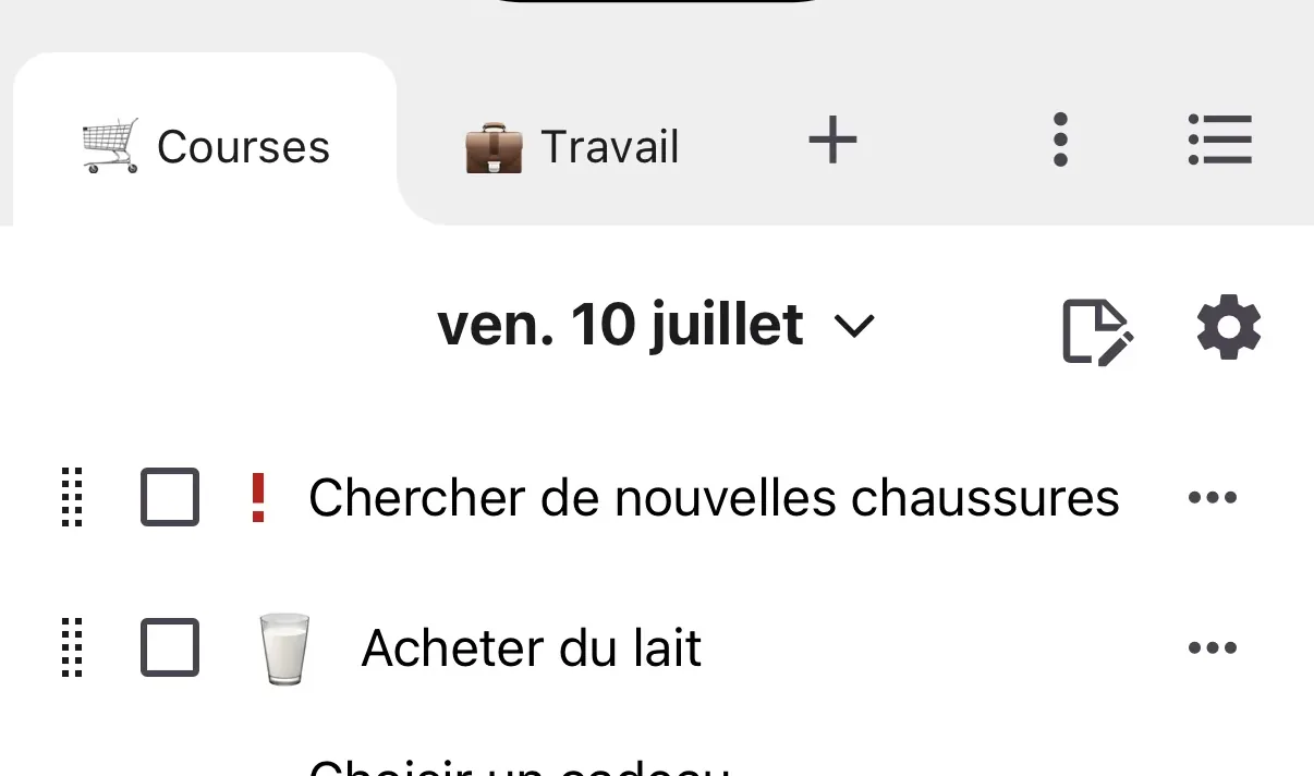 Séparez vos listes selon leur usage.