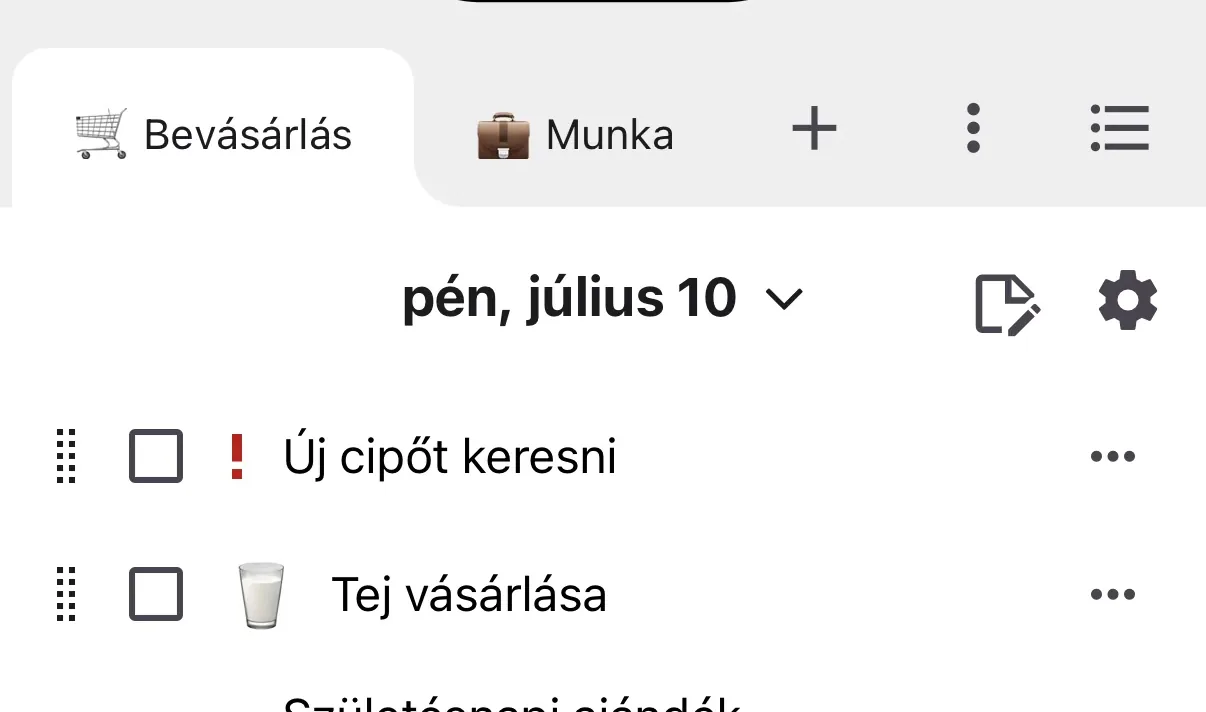 Oszd fel a listákat felhasználás szerint.