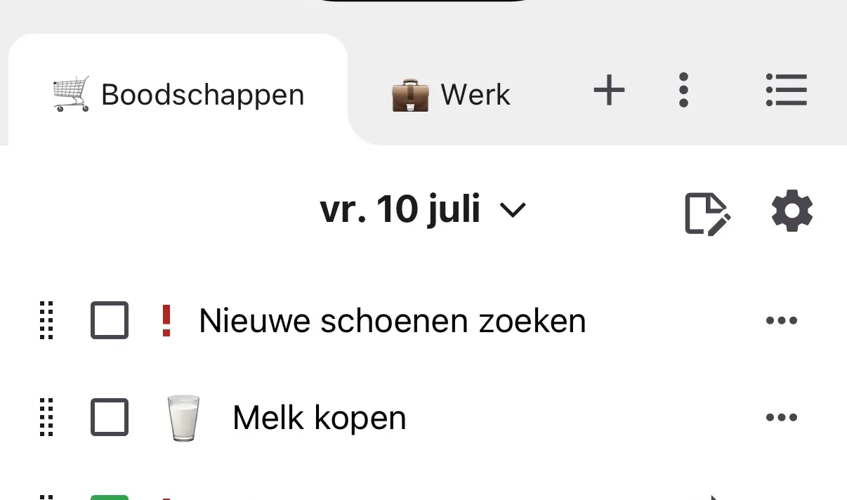 Splits je lijsten op naar gebruik.