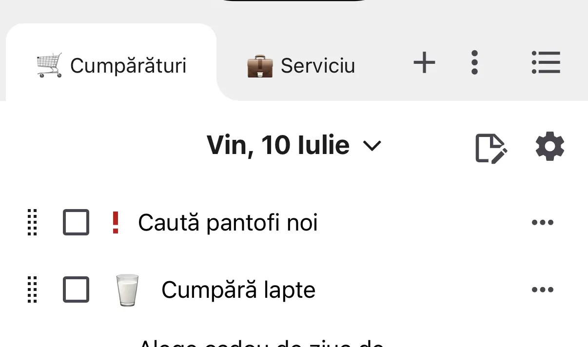 Împarte listele după utilizare.