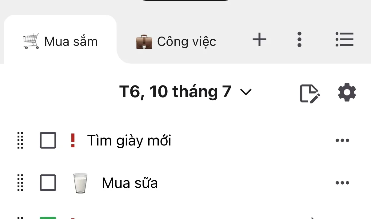 Chia danh sách theo mục đích.